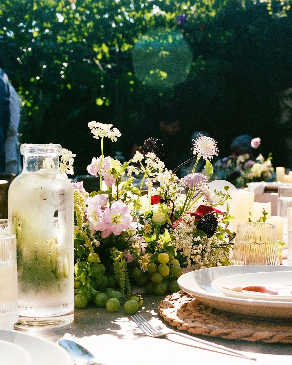 A celebration table set in the garden at The Craft House Inn