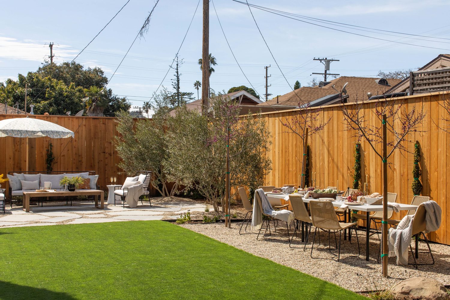 The private, fully fenced back garden and grounds