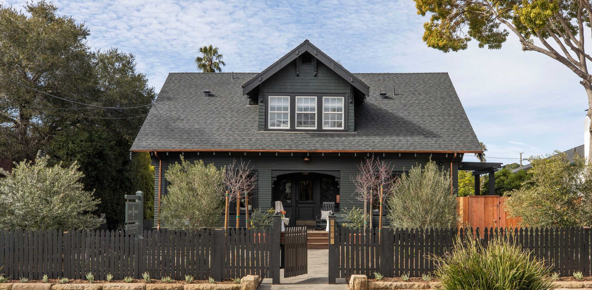 The front exterior of The Craft House Inn in downtown Santa Barbara