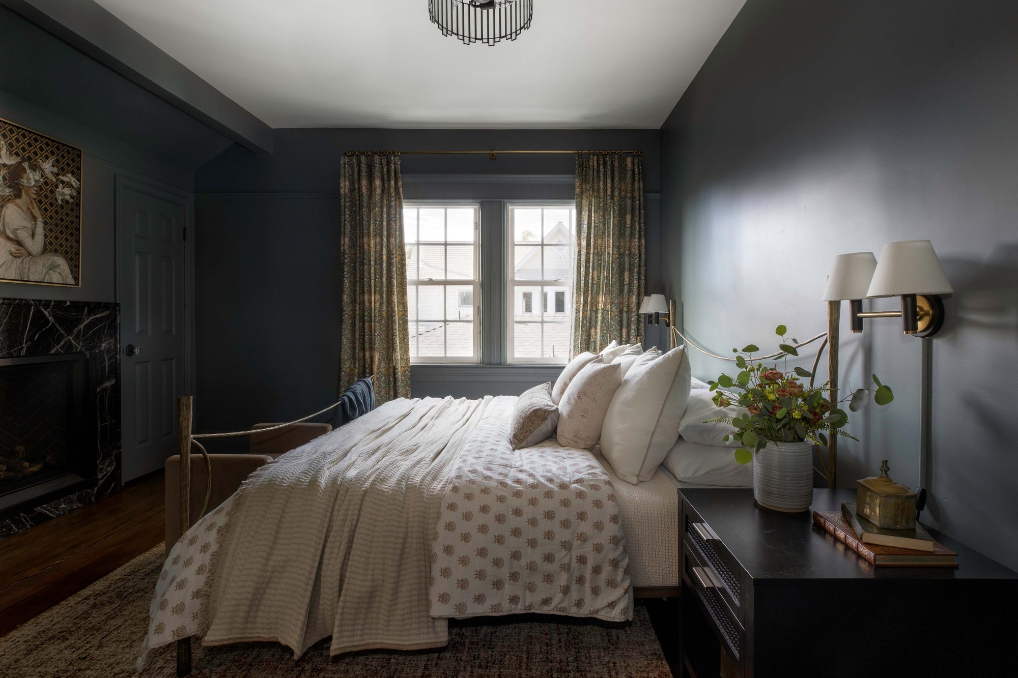 A guest room at The Craft House Inn, Santa Barbara