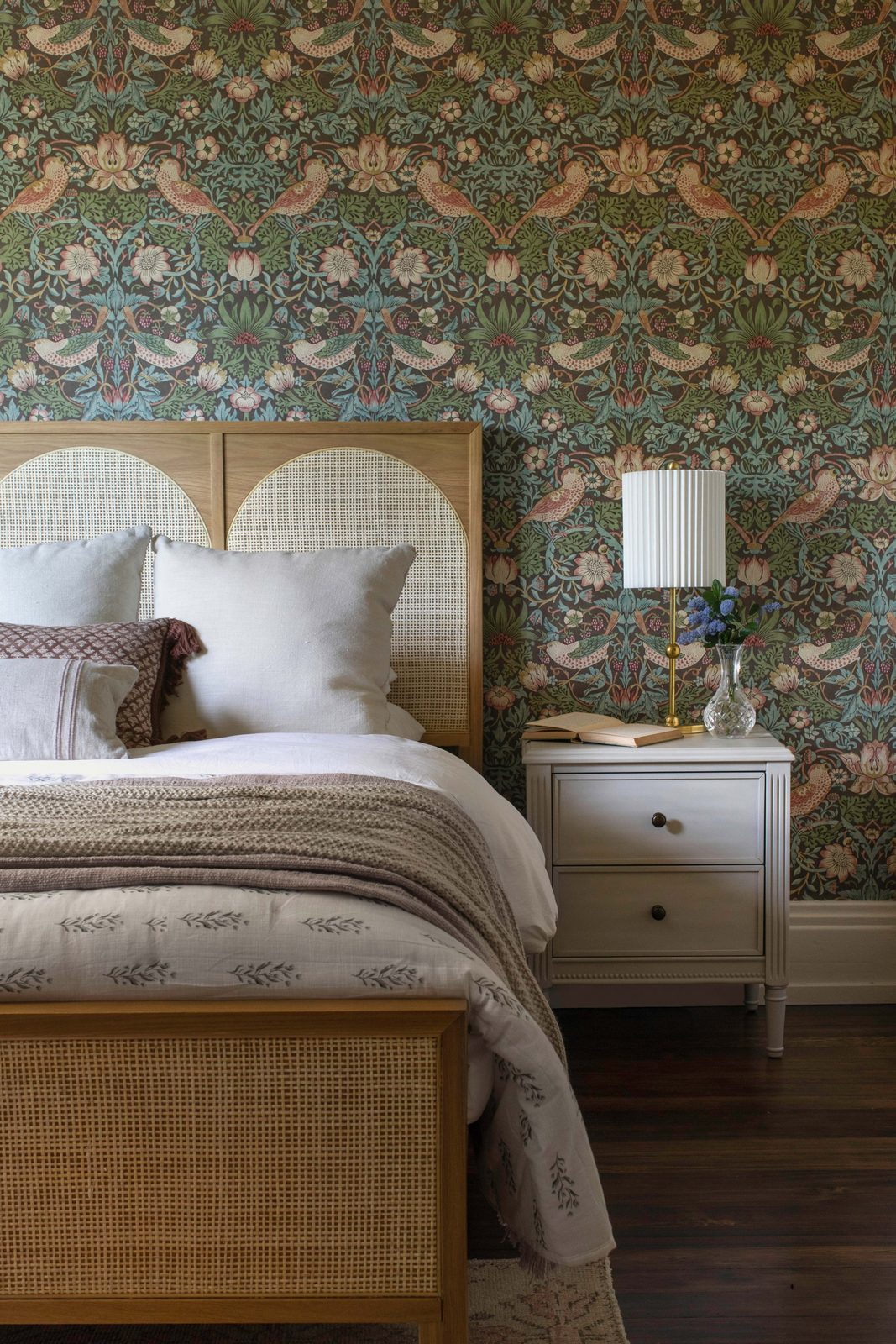 The Rose Room bedroom with layered decor